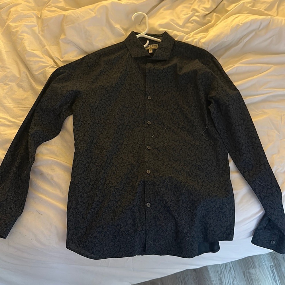 Express fitted paisley dress shirt